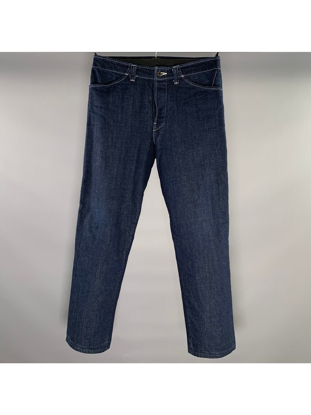 EVAN KINORI Size 32 Navy White Contrast Stitch Relaxed fit Jeans